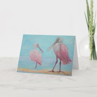 TWEE SPOONBILLS Wenskaart Kaart