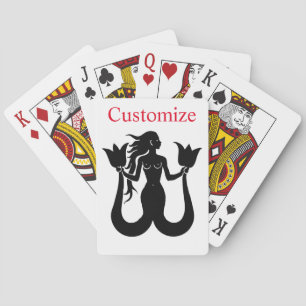 Twee-Staart Zeemeermin Silhouet Thunder_Cove Pokerkaarten