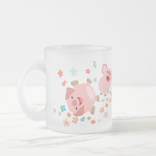 Twee staartvarkens in voorjaarsvorste Mok (Links)