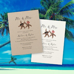 Twee Starfish Mr. en Mrs Couples Shower Invitatio Kaart