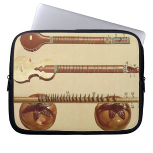 Twee sterren en een rudra vina uit de Musical Laptop Sleeve