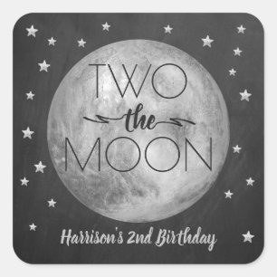 Twee Stickers op het Moon 2e Birthday Square