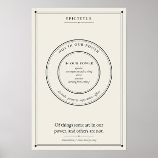 Twee Stoïcijnse Cirkels van Epictetus' Dichotomie Poster