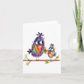 Twee stomme en gedode vogels kaart (Voorkant)