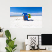 Twee strandstoelen op het Noord-Zee Poster (Thuiskantoor)
