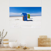 Twee strandstoelen op het Noord-Zee Poster (Keuken)