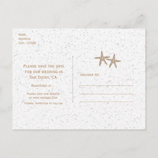 Twee strandwieg bewaren de datum Kaart (Achterkant)