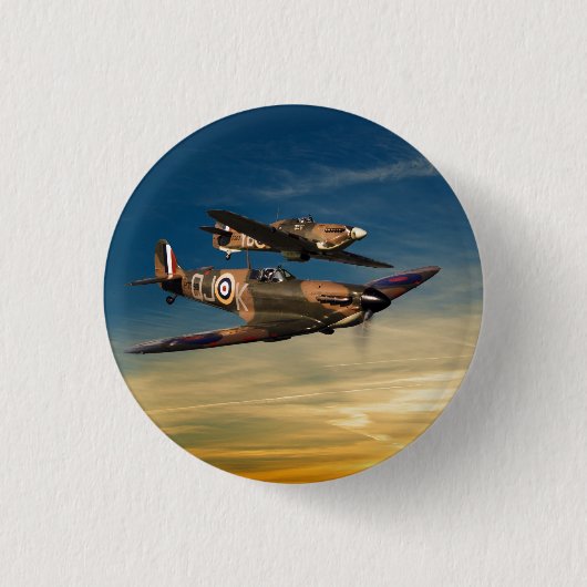 Twee supermarines ronde button 3,2 cm (Voorkant)