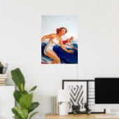 Twee Surfer-meisjes van William Fulton Soare Poster (Thuiskantoor)