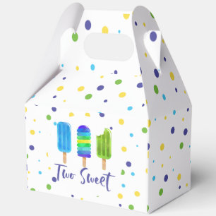 Twee Sweet 2de verjaardag blauw groen Bedankdoosjes