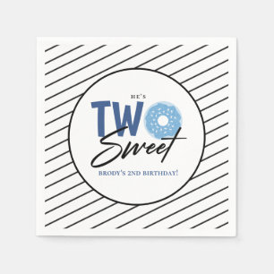 TWEE Sweet Blue Doughnut 2e Verjaardagsfeest Servet