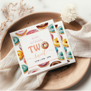 Twee Sweet Donuts 2e verjaardagsfeestje Servet