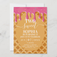 Twee Sweet Ice Cream Kids verjaardagsuitnodiging