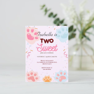 Twee Sweet PAW kat en Sprinkles 2e Verjaardag Girl Briefkaart