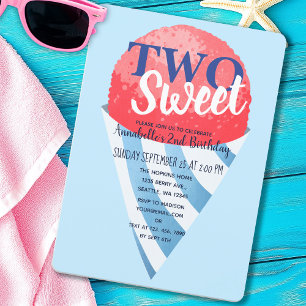 Twee Sweet Snow Cone Kinder tweede verjaardag Kaart