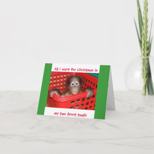 Twee tanden voor de kerst feestdagen kaart (Voorkant)