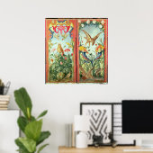 Twee tapijtpanelen die in een vouwen zijn gemaakt poster (Thuiskantoor)