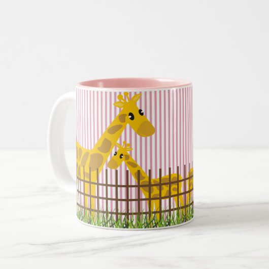 Twee (Te) Giraffes Mokken (Voorkant links)