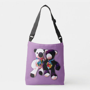 Twee Teddy Bear dubbelzijdige Canvas tas