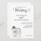 Twee Teddy Bears bruid en bruidegom bruiloft Kaart (Voorkant / Achterkant)