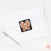 Twee Teddy Bears Vierkante Sticker (Envelop)