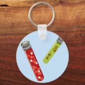Twee testbuizen rode bloedcelvirus sleutelhanger (Voorkant)