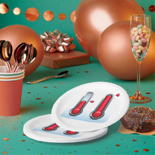 Twee thermometers papieren bordje