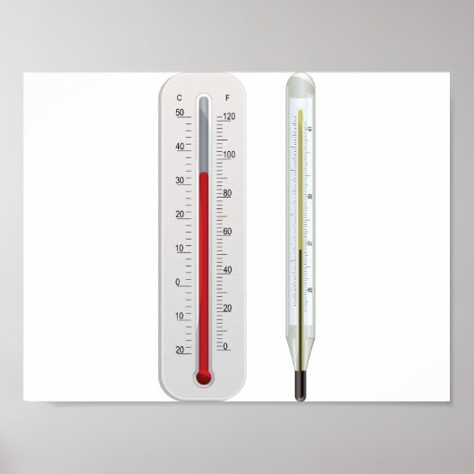 Twee thermometers Poster (Voorkant)