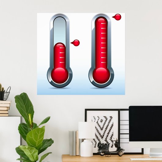 Twee thermometers poster
