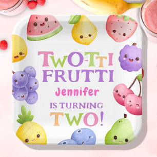 Twee-tik Frutti! Meisje roze cutie fruit 2e verjaa Papieren Bordje