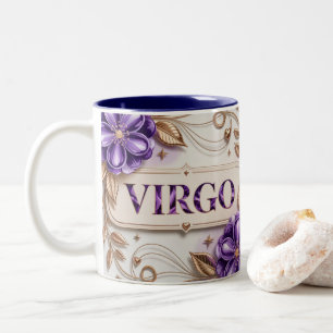 Twee Tinten Blauw Wit Crème Paarse Maagd Beker Tweekleurige Koffiemok