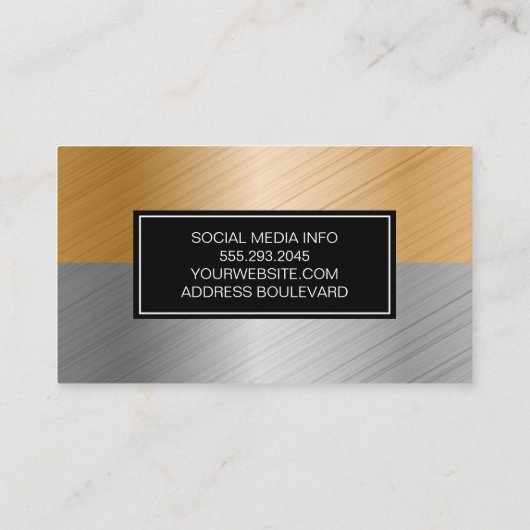 Twee Tinten Metallic Geborsteld Visitekaartje (Achterkant)