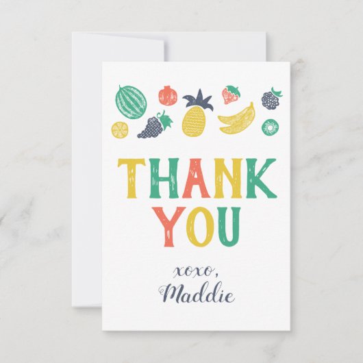 Twee-tit Fruiti Tweede Verjaardag Dank u Bedankkaart (Voorkant)