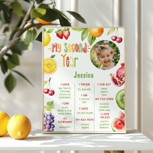 Twee-tit frutti 2e verjaardag foto mijlpaal poster