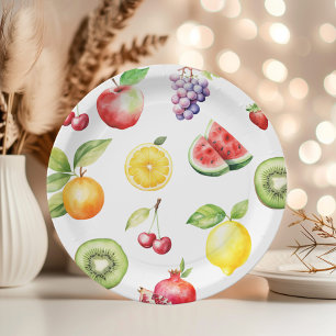 Twee-tit frutti fruit patroon verjaardagsfeestje papieren bordje