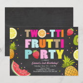 Twee-tit frutti party uitnodigen Tutti fruitige ve Kaart (Voorkant / Achterkant)