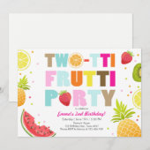 Twee-tit frutti party uitnodigen Tutti fruitige ve Kaart (Voorkant / Achterkant)