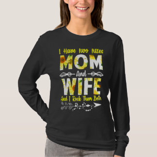 Twee titels mam en vrouw beste vrouw Moederdag Sun T-shirt