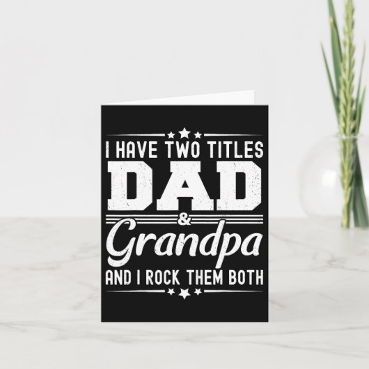 Twee Titels Papa En Opa Grappige Vaderdag Kaart (Voorkant)