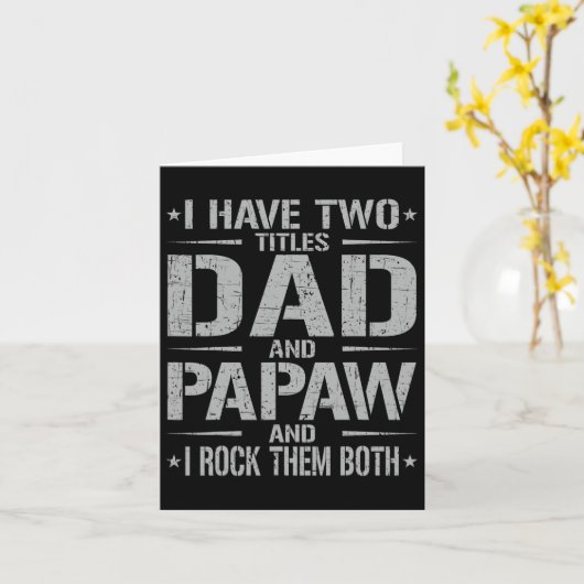 Twee Titels Papa En Papaw Grappige Vaderdag P Kaart (Gele Bloem)