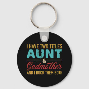 Twee titels tante en godmoeder  retro sleutelhanger