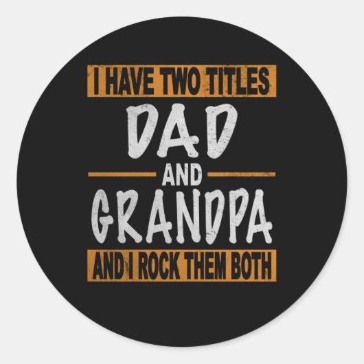 Twee titels vader opa rock beide vader ronde sticker (Voorkant)
