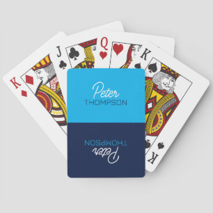 Twee Tone Blue-speelkaarten met naam Pokerkaarten