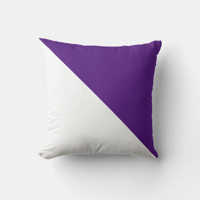 Twee Tone Diagonal Royal Paars Sierkussen (Voorkant)