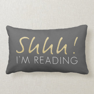 Twee Tone Gold Sparkle Shhh! Ik lees Pillow. Kussen