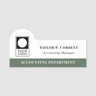 Twee Tone Green White, afdeling Naam Logo Naamplaatje