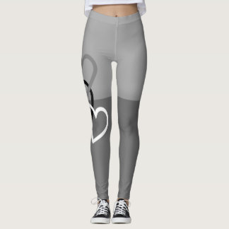 Twee Tone grijs met harten Leggings