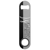 Twee Tone Huwelijk Herdenkingsmonogram Speed Flessenopener (Voorkant)