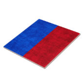 Twee Tone Red en Blue Grunge Tegeltje (Zijkant)