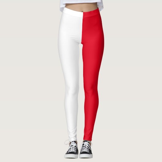 Twee Tone Red White Leggings (Voorkant)